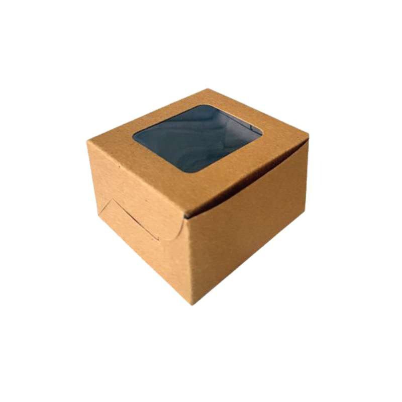 Eco-Friendly Kraft Paper Brownie Box with Transparent Window