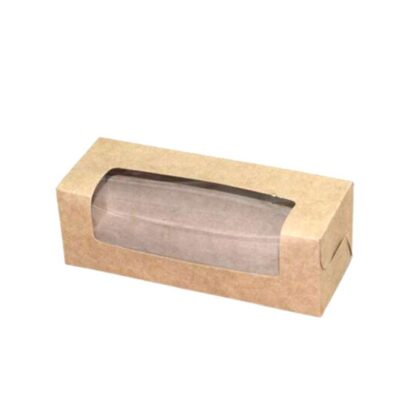 Eco-Friendly Kraft Paper 2-Piece Macaron Box with Transparent Window