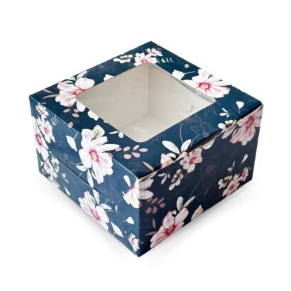 Shop premium paper cake boxes available in classic plain and transparent window designs. Sizes range from 6x6 to 12x12 inches (perfect for half to 2+ kg cakes).